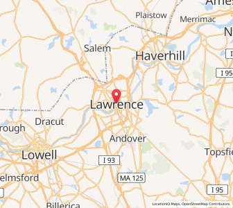Map of Lawrence, Massachusetts