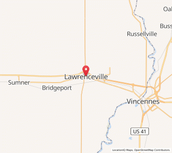 Map of Lawrenceville, Illinois