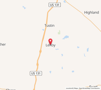 Map of Le Roy, Michigan