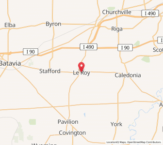 Map of Le Roy, New York