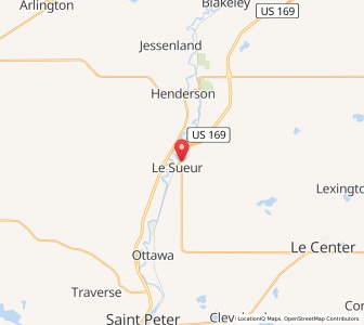 Map of Le Sueur, Minnesota