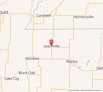 Map of Leachville, Arkansas