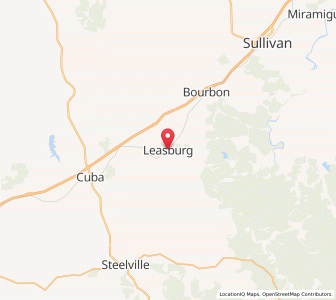 Map of Leasburg, Missouri