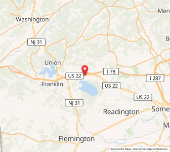 Map of Lebanon, New Jersey