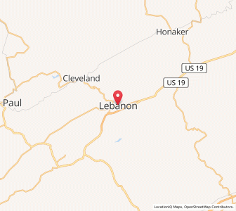 Map of Lebanon, Virginia