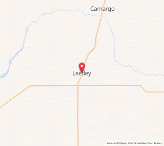 Map of Leedey, Oklahoma