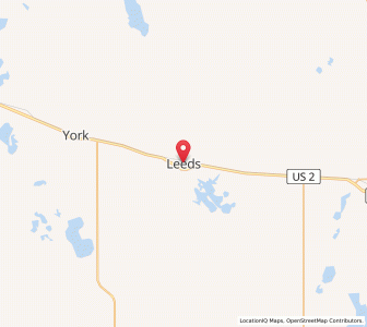 Map of Leeds, North Dakota