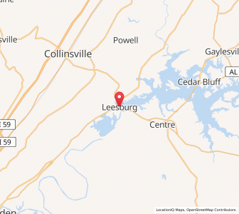 Map of Leesburg, Alabama