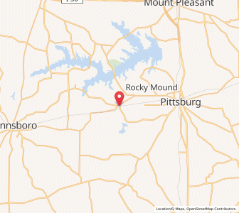 Map of Leesburg, Texas