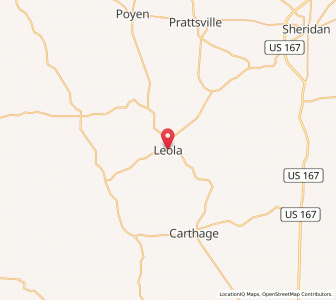 Map of Leola, Arkansas