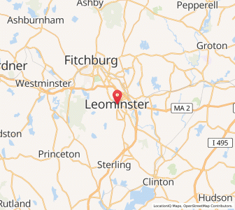 Map of Leominster, Massachusetts