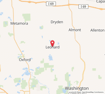 Map of Leonard, Michigan