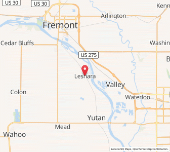 Map of Leshara, Nebraska