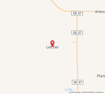Map of Letcher, South Dakota