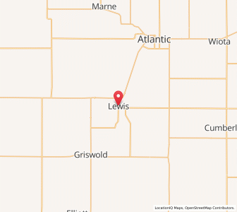 Map of Lewis, Iowa