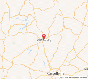 Map of Lewisburg, Kentucky