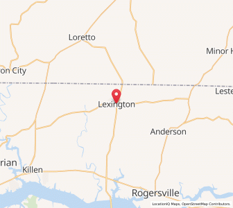 Map of Lexington, Alabama