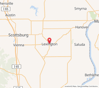 Map of Lexington, Indiana