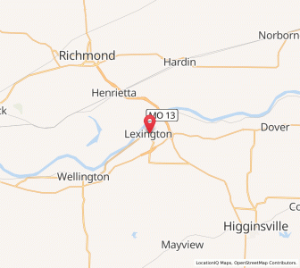 Map of Lexington, Missouri