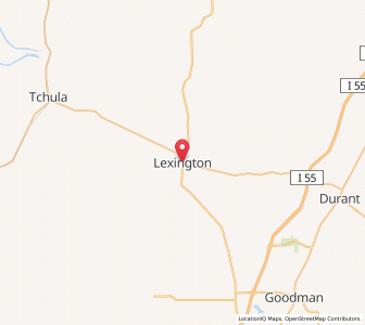 Map of Lexington, Mississippi