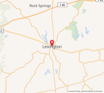 Map of Lexington, Tennessee