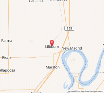 Map of Lilbourn, Missouri