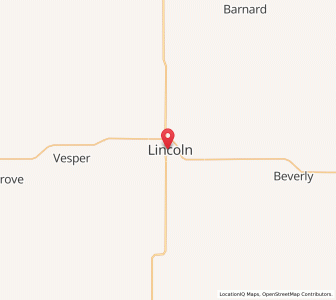 Map of Lincoln, Kansas