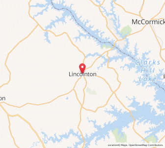 Map of Lincolnton, Georgia