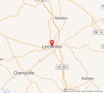 Map of Lincolnton, North Carolina