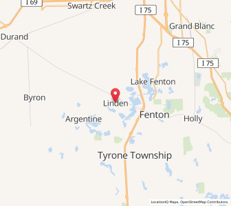 Map of Linden, Michigan