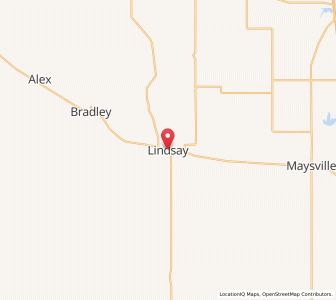 Map of Lindsay, Oklahoma
