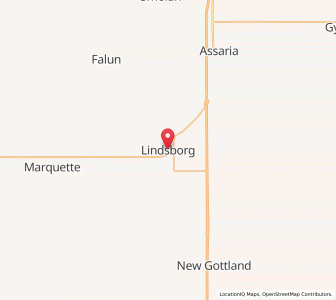 Map of Lindsborg, Kansas