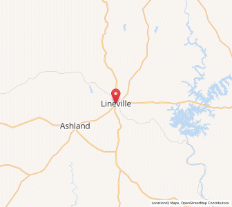 Map of Lineville, Alabama