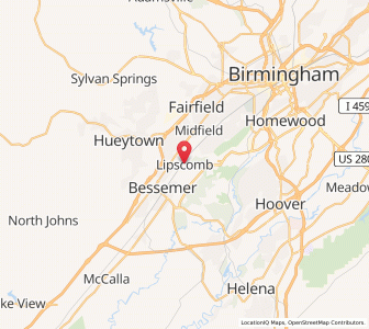 Map of Lipscomb, Alabama