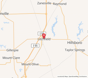 Map of Litchfield, Illinois