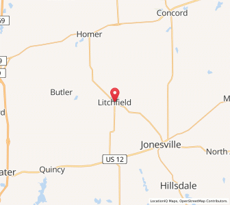 Map of Litchfield, Michigan