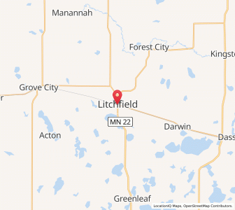Map of Litchfield, Minnesota