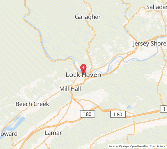 Map of Lock Haven, Pennsylvania