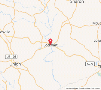 Map of Lockhart, South Carolina