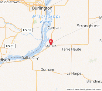 Map of Lomax, Illinois