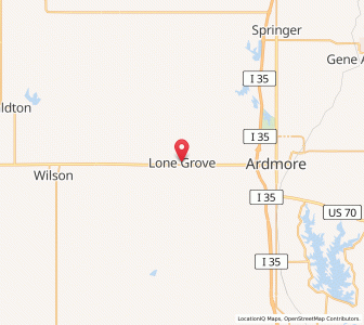 Map of Lone Grove, Oklahoma
