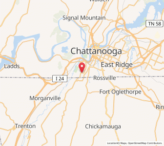 Map of Lookout Mountain, Tennessee