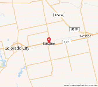 Map of Loraine, Texas