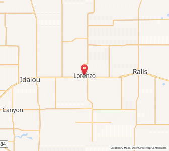 Map of Lorenzo, Texas