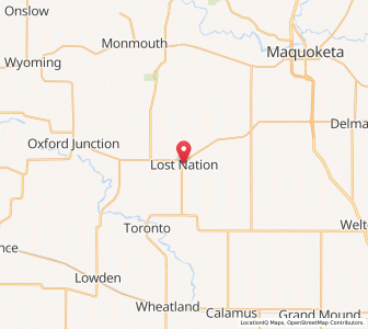 Map of Lost Nation, Iowa