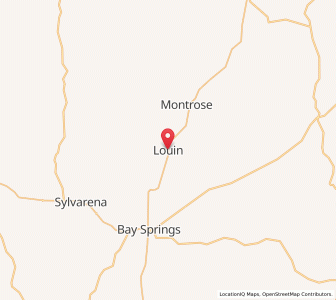 Map of Louin, Mississippi