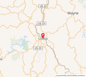 Map of Louisa, Kentucky