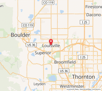 Map of Louisville, Colorado