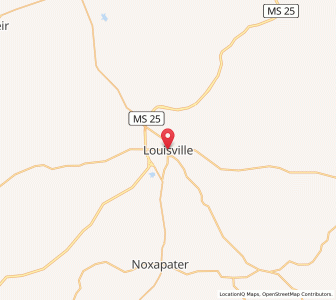 Map of Louisville, Mississippi