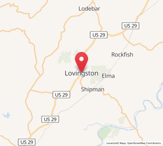 Map of Lovingston, Virginia